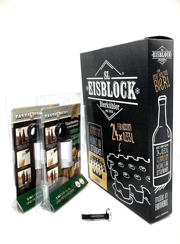 Beer set - 2er Taste Hero´s plus SL Eisblock for 0,33l bottles